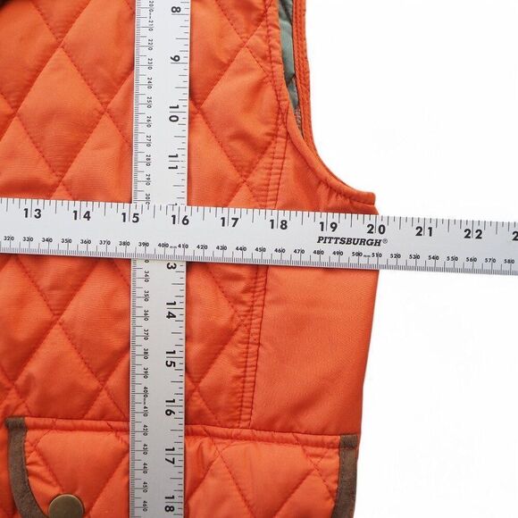 Alan Flusser Quilted Full Zip  Snap Vest Orange / Brown Men's Medium (M) - Picture 6 of 10